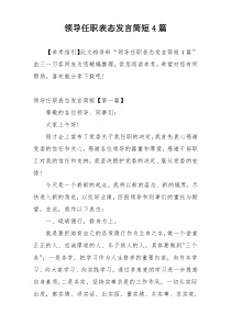 领导任职表态发言简短4篇