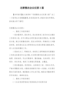 巡察整改会议纪要3篇