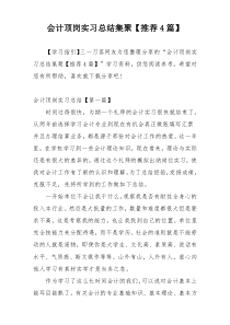 会计顶岗实习总结集聚【推荐4篇】