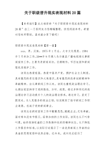 关于职级晋升现实表现材料20篇