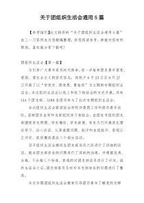 关于团组织生活会通用5篇