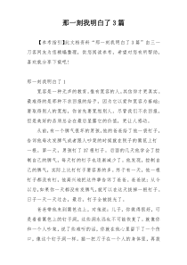 那一刻我明白了3篇