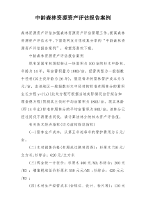 中龄森林资源资产评估报告案例