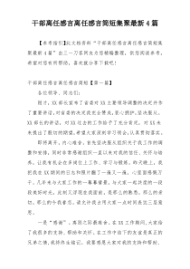 干部离任感言离任感言简短集聚最新4篇