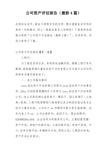 公司资产评估报告（最新4篇）