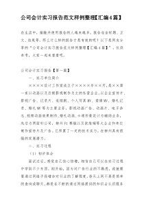 公司会计实习报告范文样例整理【汇编4篇】