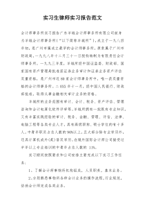 实习生律师实习报告范文