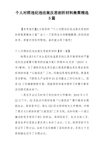 个人对照违纪违法案反思剖析材料集聚精选5篇