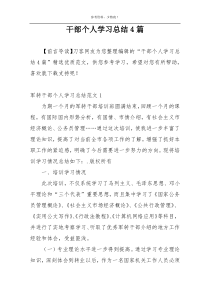 干部个人学习总结4篇