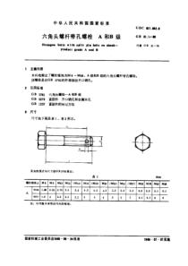 GB31-1-88六角头螺杆带孔螺栓A和B级