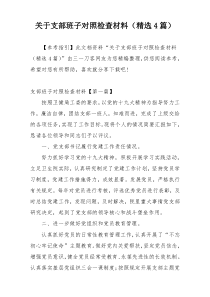 关于支部班子对照检查材料（精选4篇）