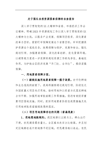 关于强化自然资源要素保障的自查报告