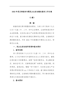 6篇2023年党支部组织专题民主生活会整改落实工作方案