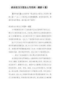 政治担当方面怎么写范例（最新5篇）