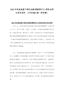 2023年纪检监察干部队伍教育整顿学习心得体会研讨发言材料、工作实施方案（两份稿）