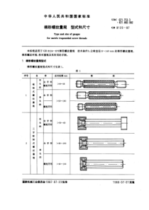 GB8125-87梯形螺纹量规型式和尺寸