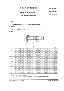 GB873-86扁圆头半空心铆钉