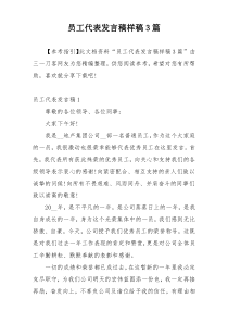 员工代表发言稿样稿3篇