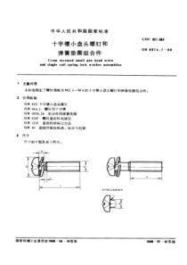 GB9074-7-88十字槽小盘头螺钉和弹簧垫圈组合件