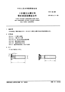 GB9074-9-88十字槽沉头螺钉和锥形锁紧垫圈组合件