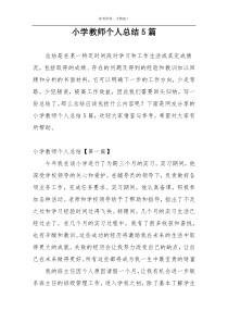 小学教师个人总结5篇