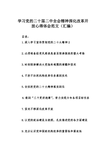 学习党的二十届二中全会精神深化改革开放心得体会范文（汇编）