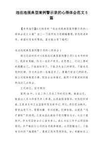 违法违规典型案例警示录的心得体会范文5篇