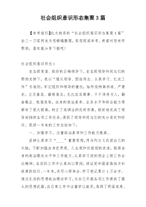 社会组织意识形态集聚3篇