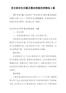 党支部存在问题及整改措施范例精选4篇