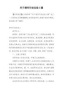 关于清河行动总结3篇