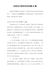 在政治方面存在的问题20篇