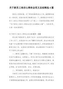 关于新员工培训心得体会范文总结精选4篇