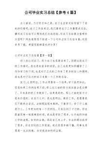 公司毕业实习总结【参考4篇】