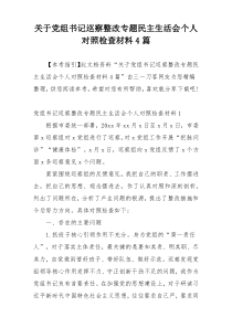 关于党组书记巡察整改专题民主生活会个人对照检查材料4篇