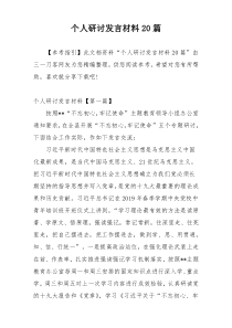 个人研讨发言材料20篇