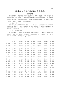 国家标准信息交换汉字区位码表