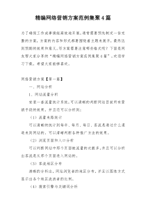 精编网络营销方案范例集聚4篇