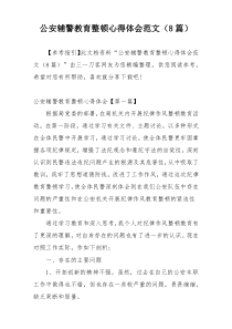 公安辅警教育整顿心得体会范文（8篇）