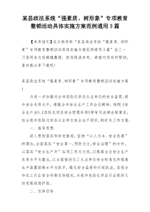 某县政法系统“强素质、树形象”专项教育整顿活动具体实施方案范例通用3篇