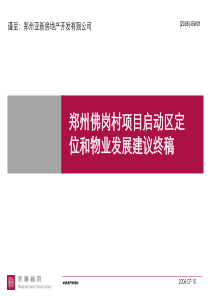 郑州佛岗村项目启动区定位和物业发展建议终稿253页