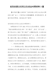 省发改委主任民主生活会对照材料3篇