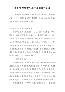 组织生活会参与率不高的报告3篇