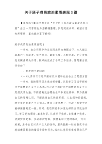 关于班子成员政治素质表现3篇