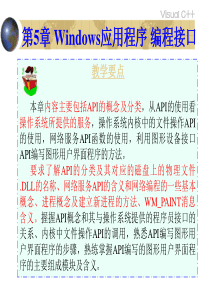 第5章：Windows 应用程序编程接口API