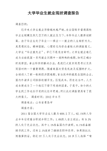 大学毕业生就业现状调查报告