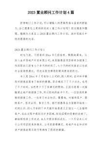 2023置业顾问工作计划4篇