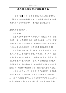 总经理新春晚会致辞精编3篇