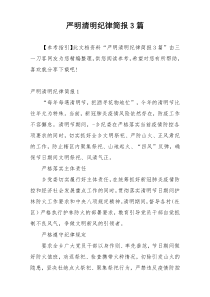 严明清明纪律简报3篇