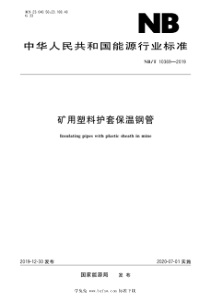 NBT 10369-2019 矿用塑料护套保温钢管 