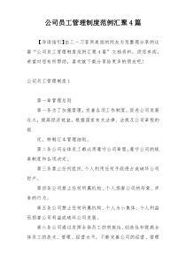 公司员工管理制度范例汇聚4篇